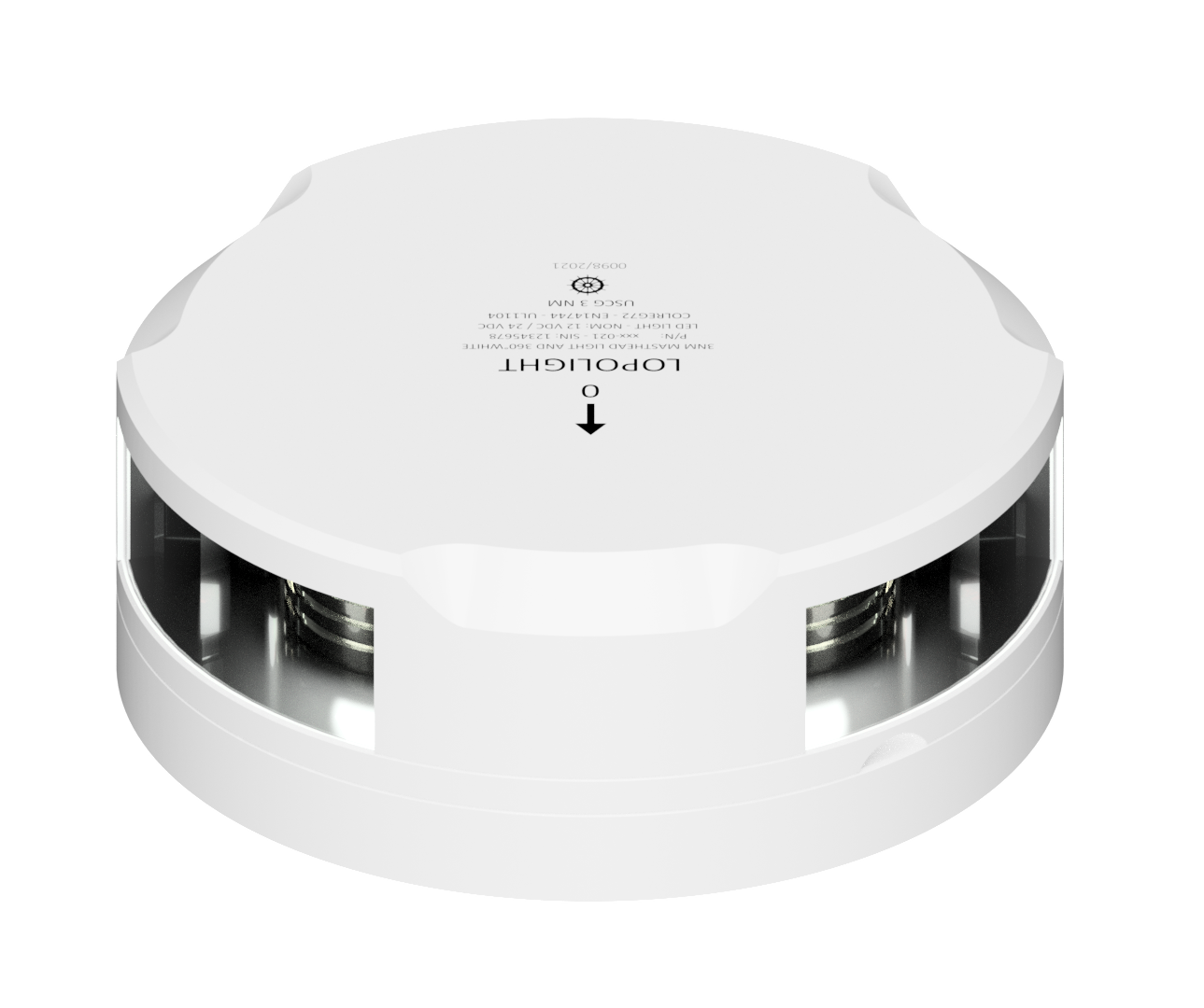 3nm Masthead/360° White, white ceramic coated